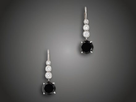 Fülbevaló, 585 au, 8 bril. cca. 3,50 ct, 2,9 g 