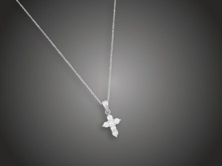 Lánc, függő, 585 au, 6 bril. cca. 0,70 ct, 4,3 g 