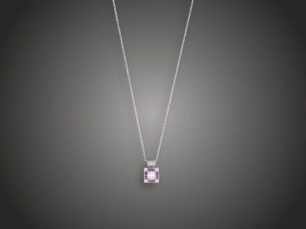 Lánc, függő, 585 au, 8 bril. cca. 0,50 ct, 9 turmalin, 3,3 g 
