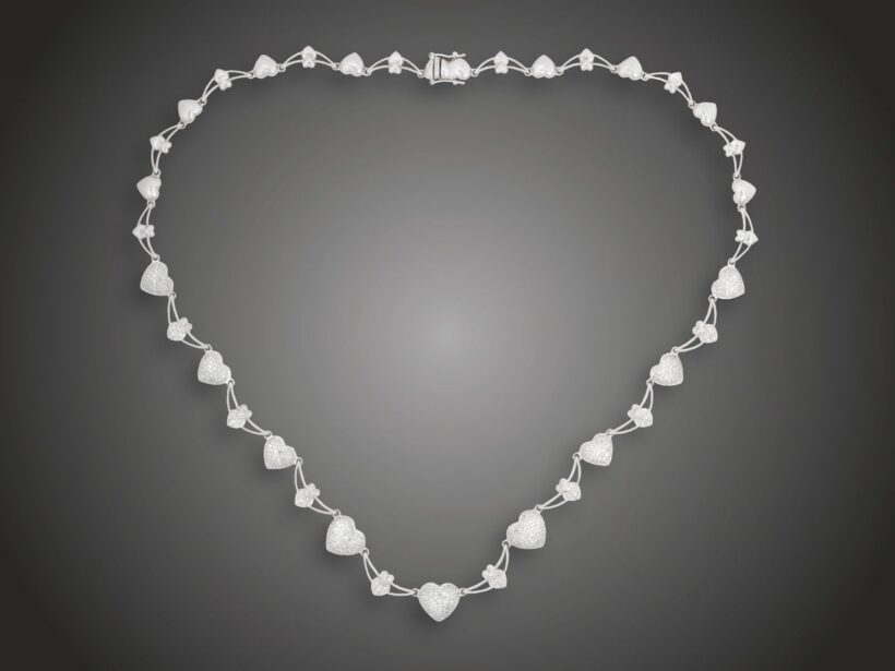Nyakék, 585 au, bril. cca. 3,2 ct, 21,1 g 