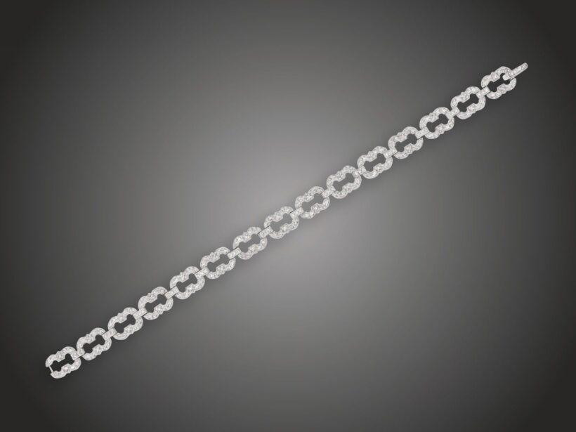 Karkötő, 585 au, 196 bril. cca. 2,50 ct, 26,3 g 