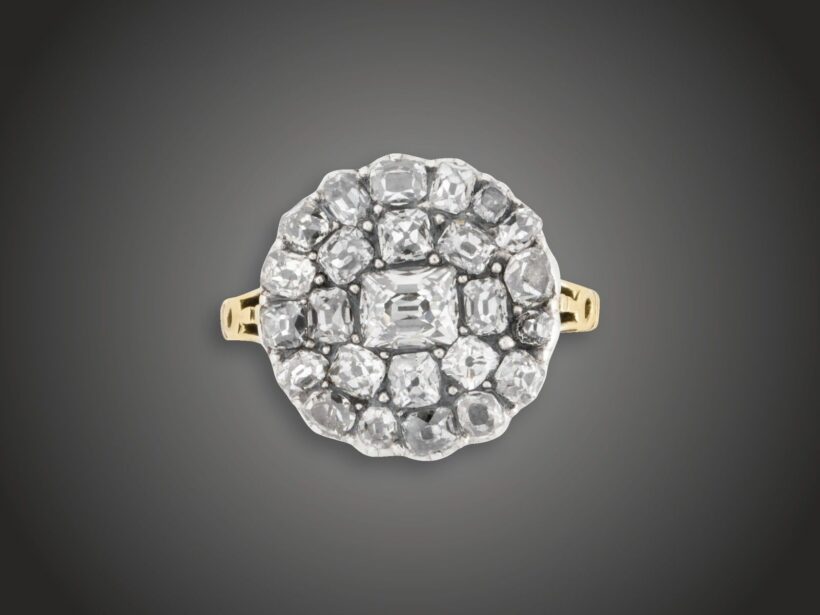 Gyűrű, 585 au, ag, 25 bril. cca. 2,70 ct, 5,9 g 