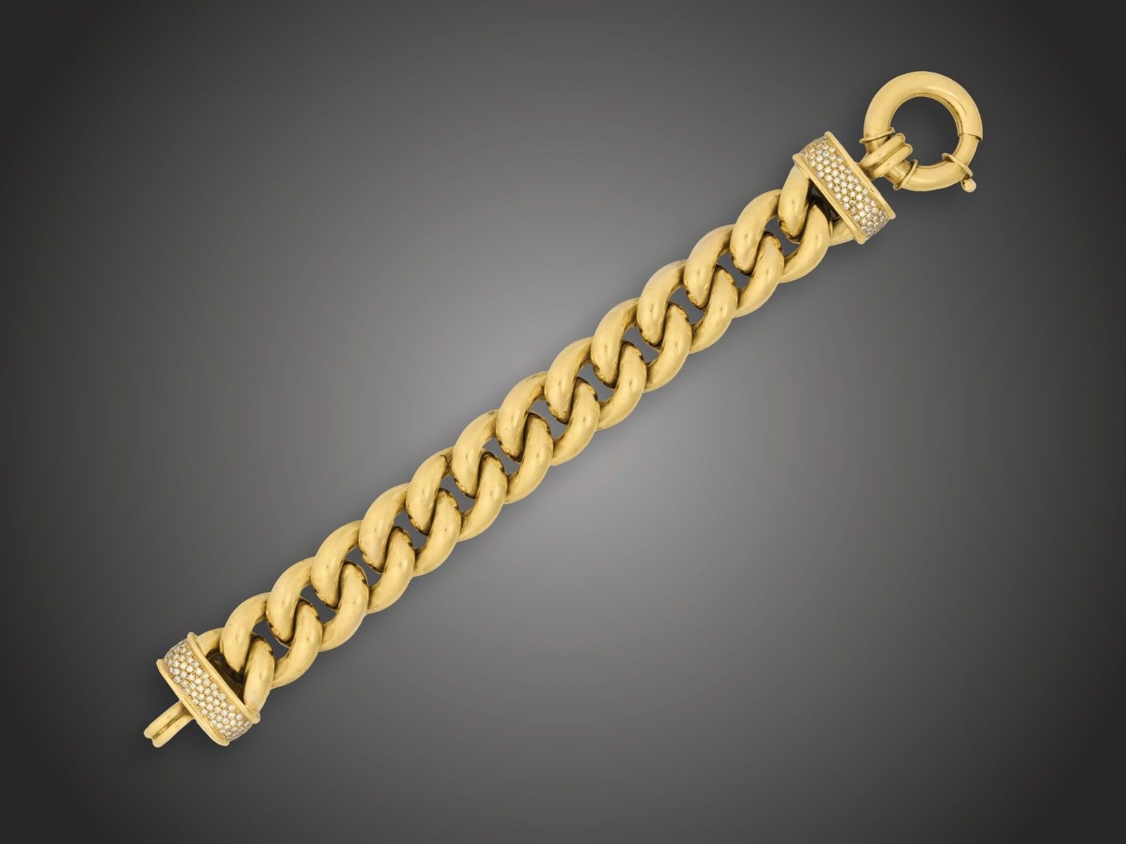 Karkötő, 750 au, 148 bril. cca. 1,20 ct, 121,8 g