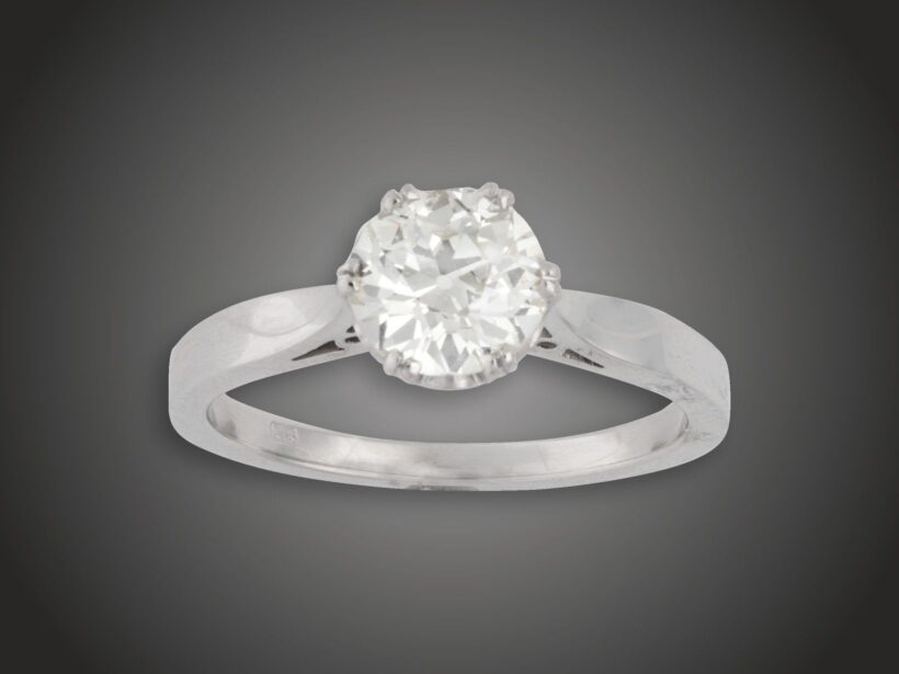 Gyűrű, 585 au, 1 bril. 1,42 ct, 3,5 g 