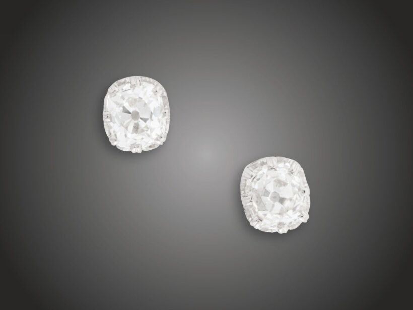 Fülbevaló, 585 au, 2 bril. 1,81 ct, 1,8 g 