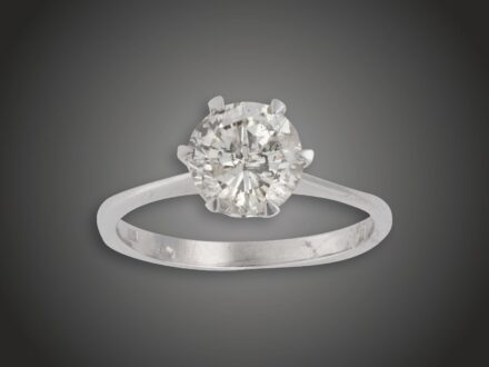 Gyűrű, 585 au, 1 bril. 1,60 ct, 2,7 g 