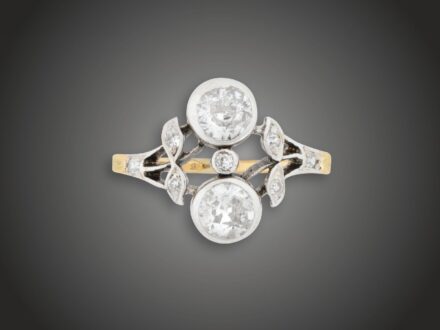 Gyűrű, 580 au, 9 bril. cca. 1,20 ct, 2,6 g 