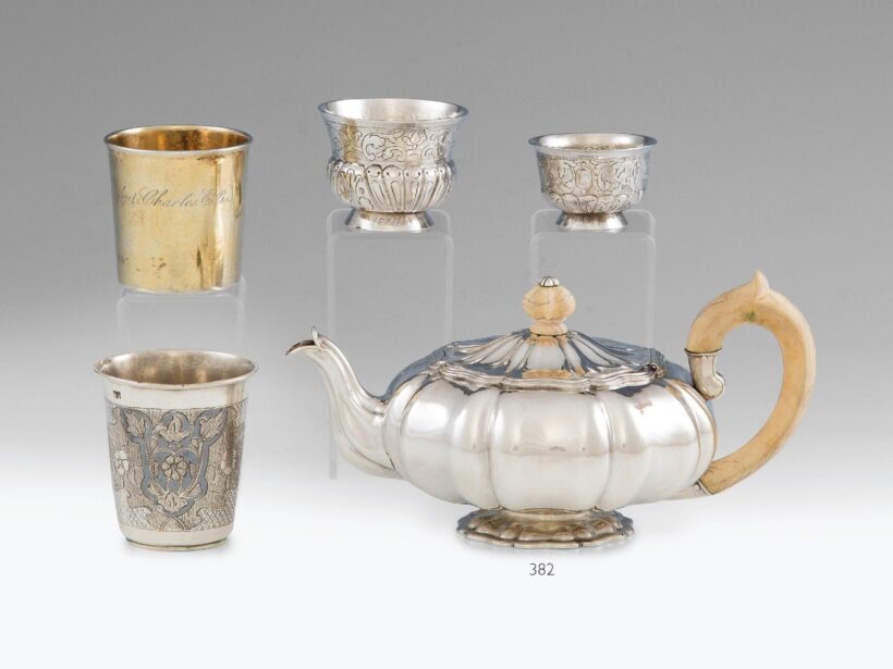 Orosz biedermeier teáskanna 