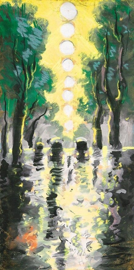 Scheiber Hugó (1873-1950) Esős utca