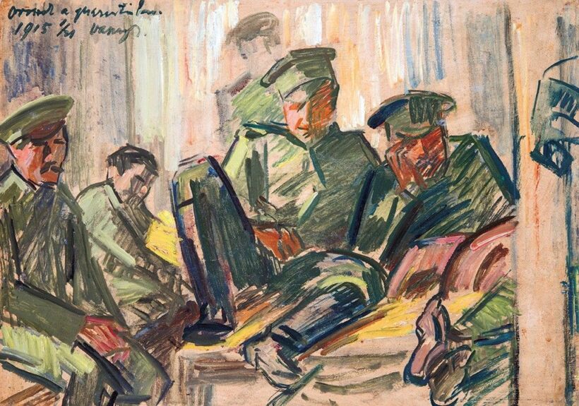 Vaszary János (1867-1939) Katonák, 1915 (Oroszok a quaranténban)