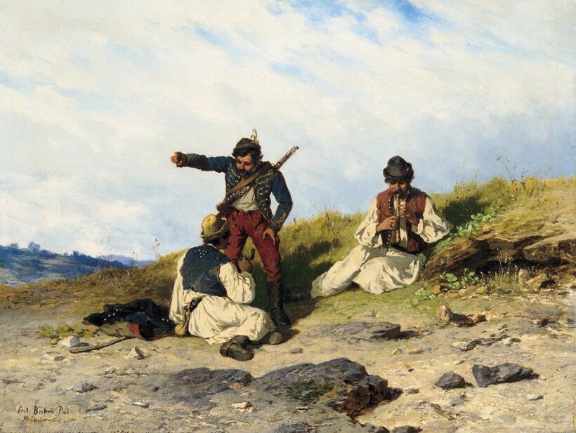 Böhm Pál (1839-1905) Pihenő legények