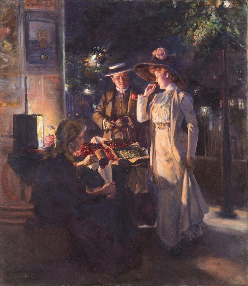 Spányik Kornél (1858-1943) Éjjeli vásár, 1910