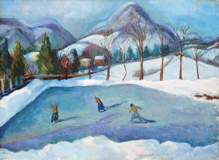 Perlrott Csaba Vilmos (1880-1955) Korcsolyázók a téli Nagybányán, 1934