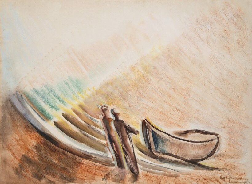 Egry József (1883-1951) Csónak a Balatonon