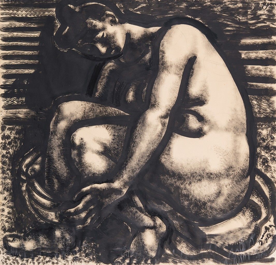 Bene Géza (1900-1960) Akt törülközővel, 1953