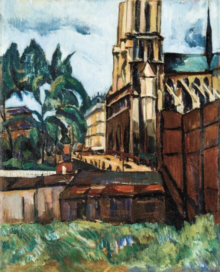 Perlrott Csaba Vilmos (1880-1955) Notre Dame, Hátoldalon: Bárhölgy