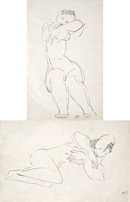 Kádár Béla (1877-1956) Erosz, 1932 körül, Hátoldalon: Fekvő akt
