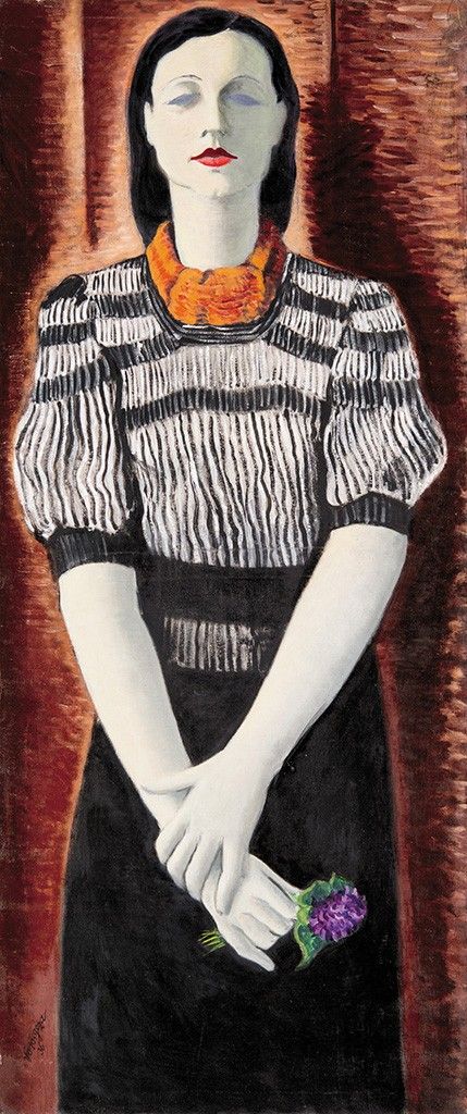 Vörös Géza (1897-1957) Feleségem ibolyacsokorral, 1936