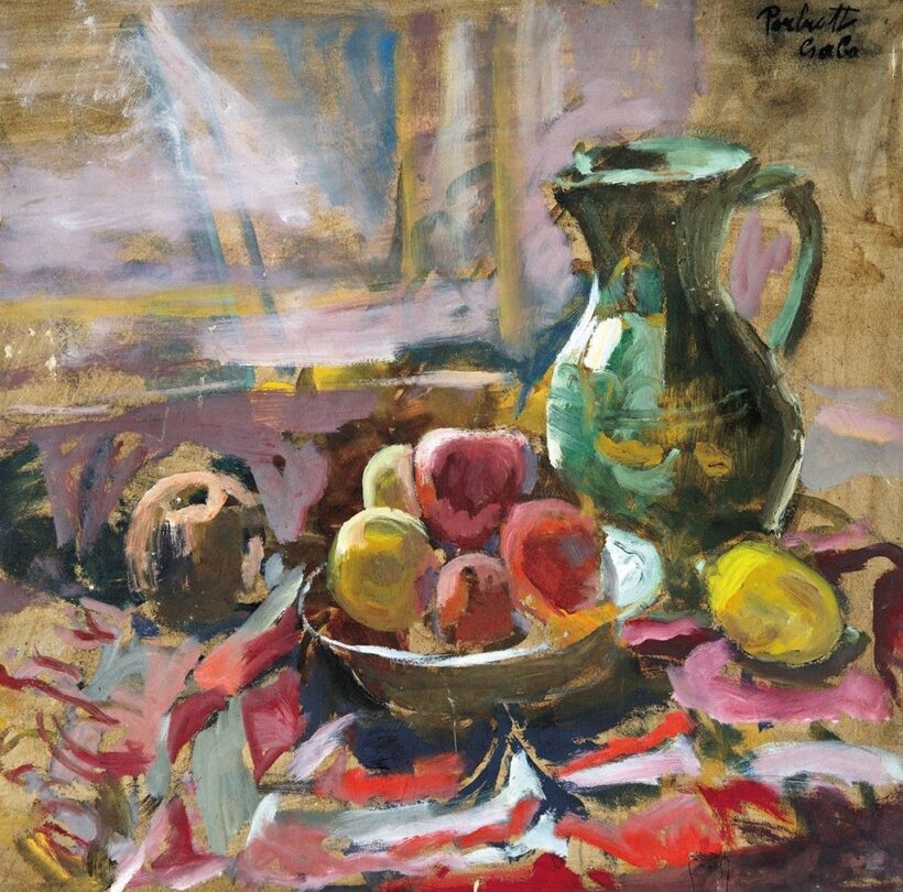 Perlrott Csaba Vilmos (1880-1955) Csendélet gyümölcsökkel, korsóval