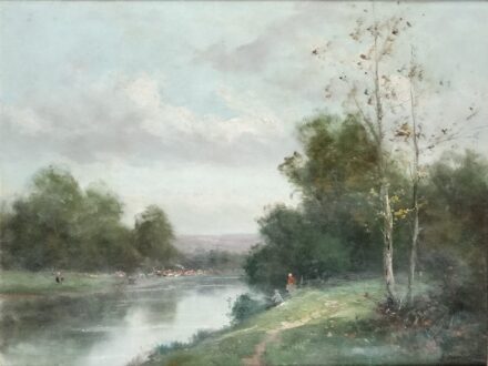 Morisot-Pontillon, Edma: Horgász a folyóparton