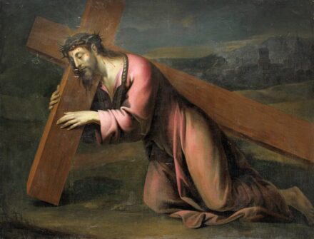 Lombardiai festő, 1600 körül: Keresztet cipelő Krisztus