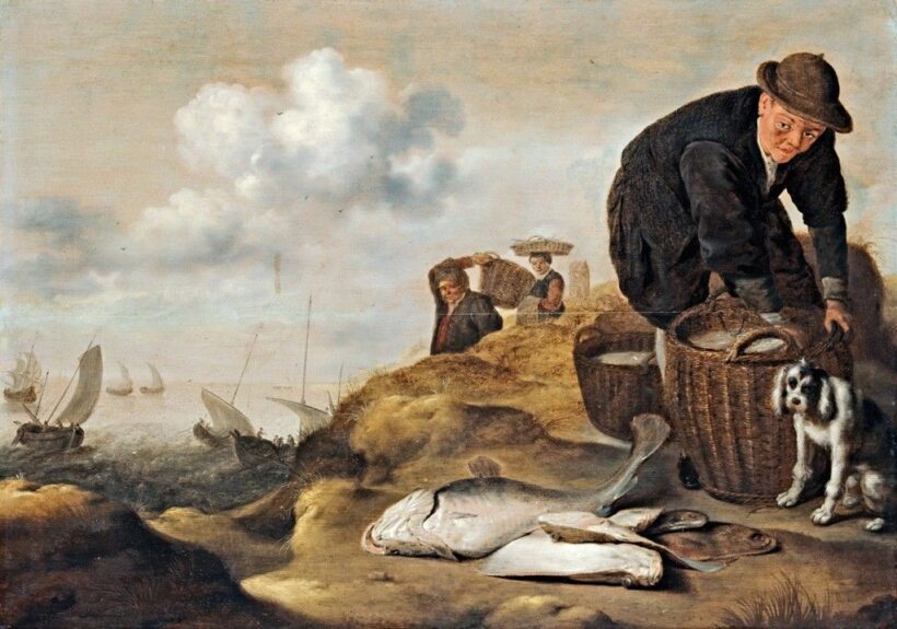 Molenaer, Claes (Haarlem, 1610 - Haarlem, 1668) és Mieuse, Jan (Haarlem, 1630 - 1676): Halászok a tengerparton