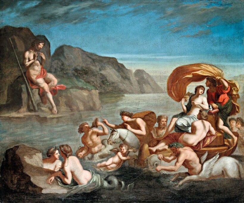 Észak - itáliai festő, 17. sz.: Acis, Galatea és Polyphemus - Francois Perrier metszete után