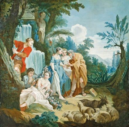 Boucher, Francois (Párizs, 1703 - Párizs, 1770) után, 19. sz. eleje: Pásztorlányok jövendőmondóval