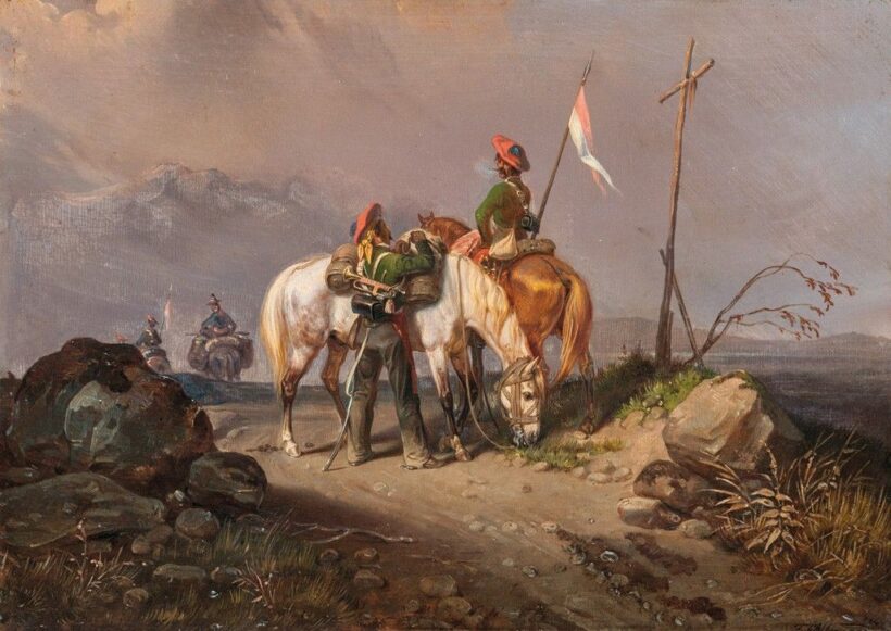 L'Allemann, Friedrich (1812-1866): Pihenő lengyel katonák, 1847
