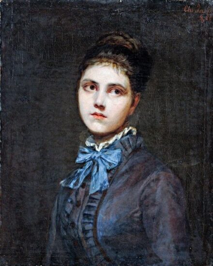 Jakab jelzéssel: Ifjú hölgy kék masnival, 1876