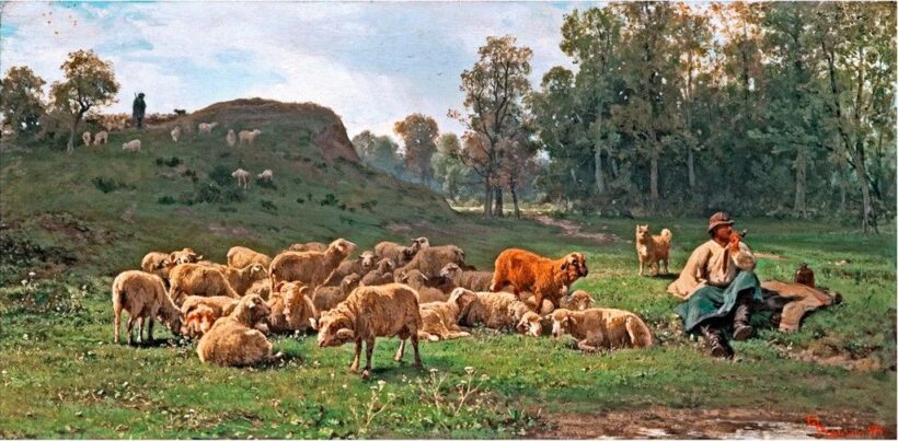 Ranzoni, Gustav (1826-1900): Birkapásztorok, 1886