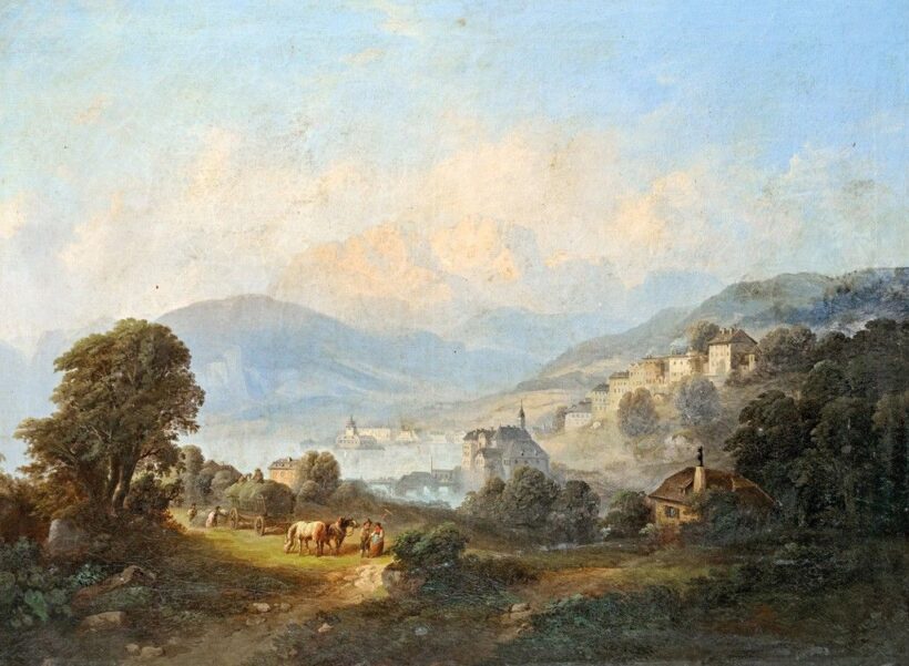 Barbarini, Franz (1804-1873): Gmunden látképe