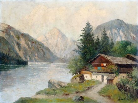 Simkó jelzéssel, 1900 körül: Alpesi táj