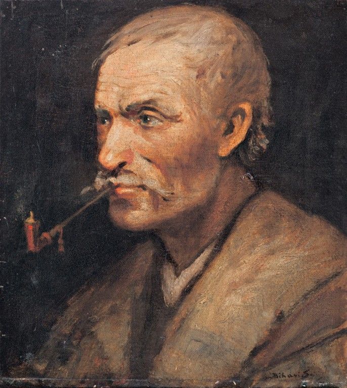Bihari Sándor (1855-1906): Pipázó paraszt
