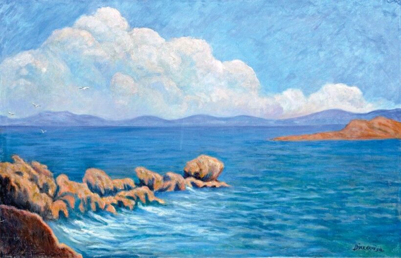 Bánk Ernő (1883-1962): Sziklás tengerpart, 1912