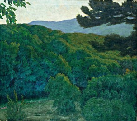 Barkász Lajos (1884-1960): Zöld lombok, 1921