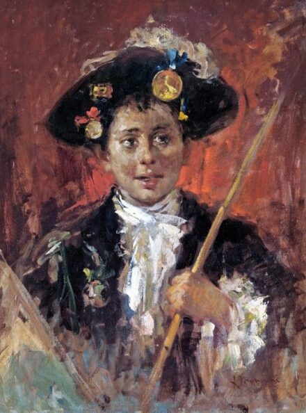 Mancini, Antonio (1852-1930): Nápolyi kikiáltó fiú portréja