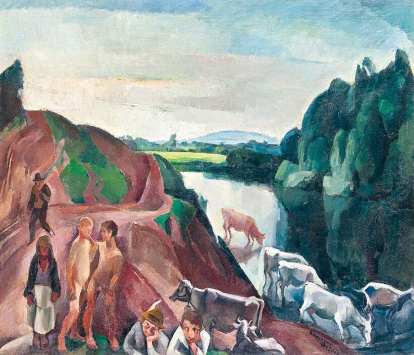 Zsögödi Nagy Imre (1893-1976): Pásztorok a folyóparton, 1931