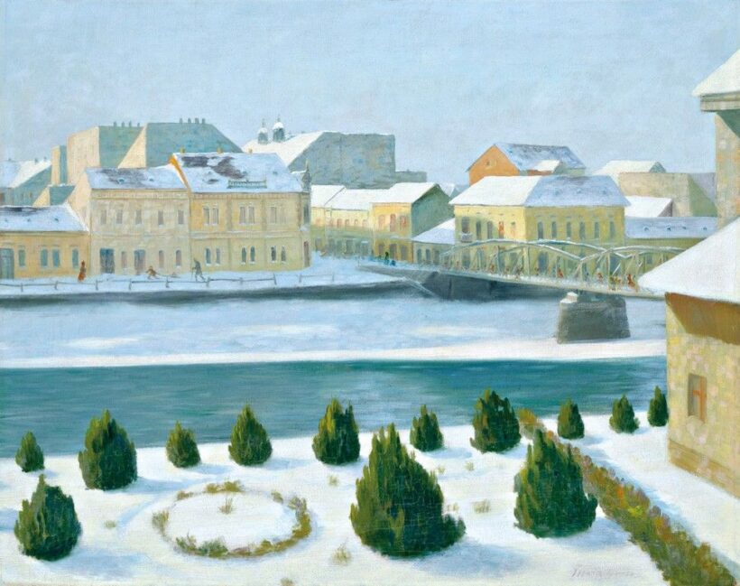 Merész Müller Gyula (1888-1949): Téli városrészlet