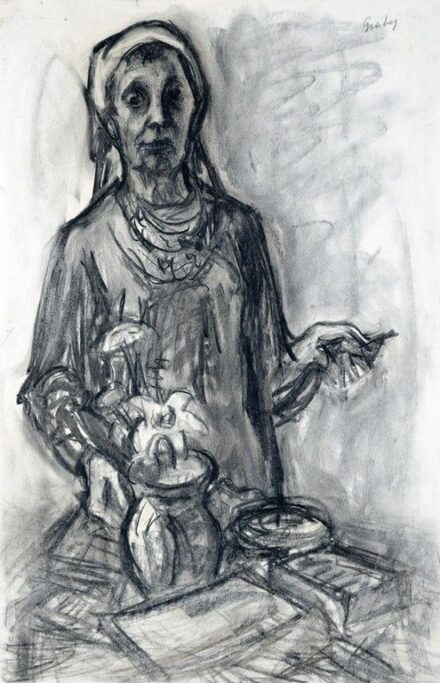 Gráber Margit (1895-1993): Önarckép festés közben