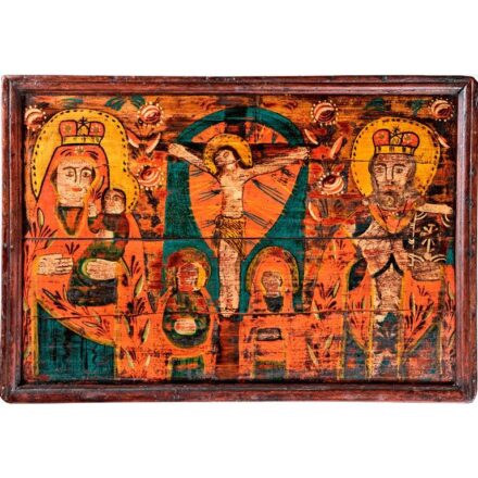 Román ikonfestő, 19. sz. vége: Jézus a kereszten, Madonna és Szent Miklós
