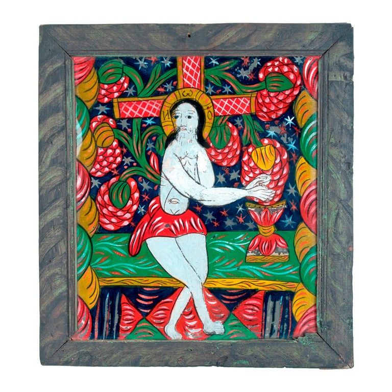 Üvegikon-"Szőlős" Krisztus