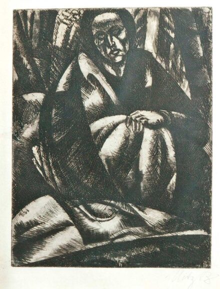 Uitz Béla (1887-1972): Kuporgó asszony