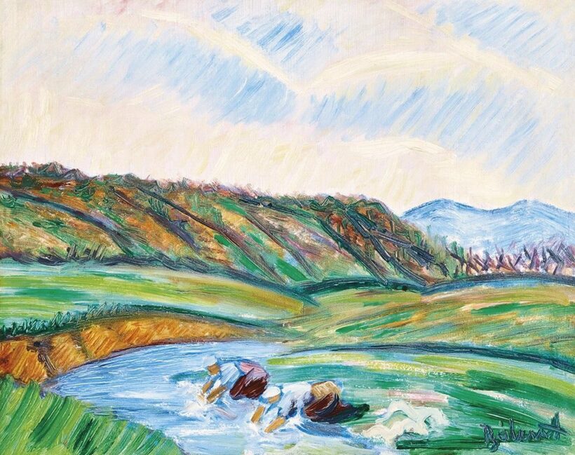Bálint Rezső:Nagybányai táj (Zazar-part), 1913