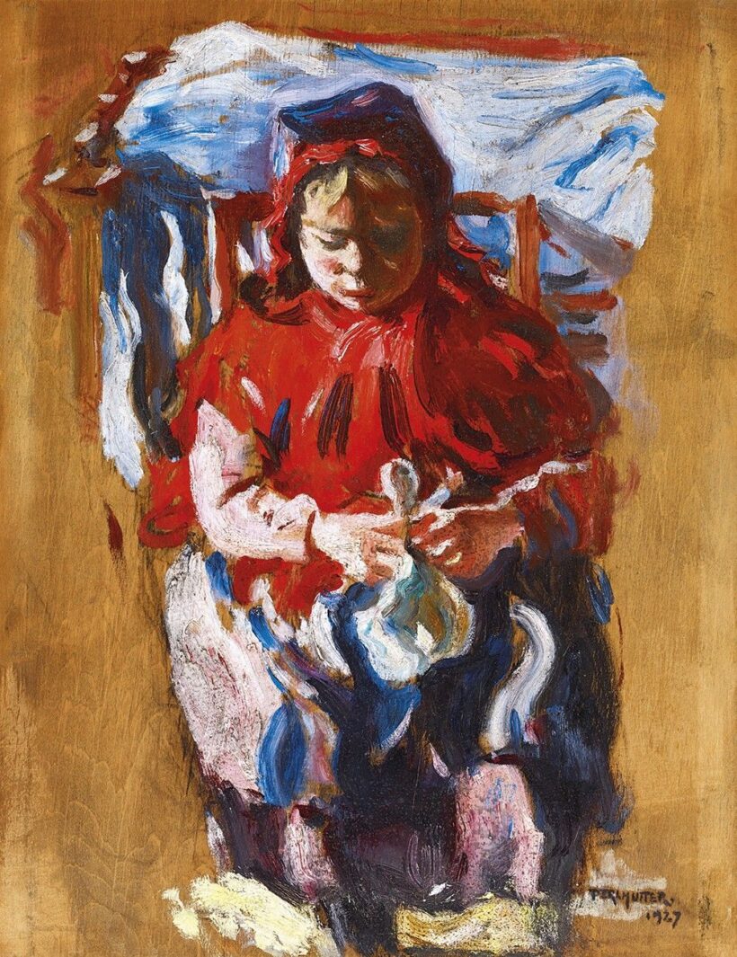 Perlmutter Izsák:Kislány babával, 1927