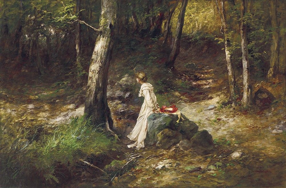 Neogrády Antal:Erdei találka (Randevú), 1910 körül