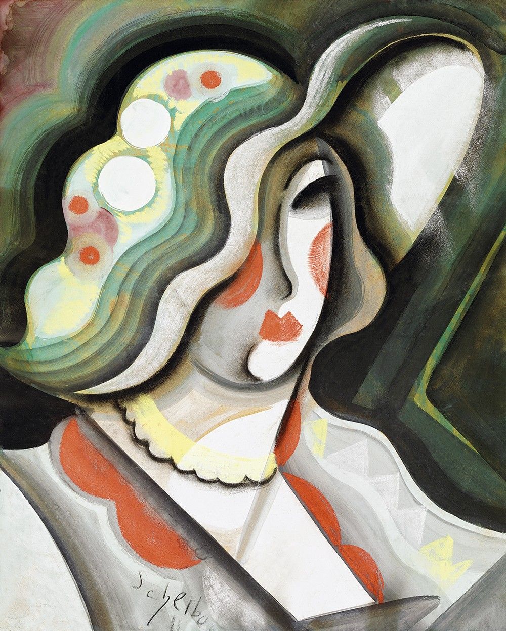 Scheiber Hugó:Art deco kalapos nő, 1930-as évek