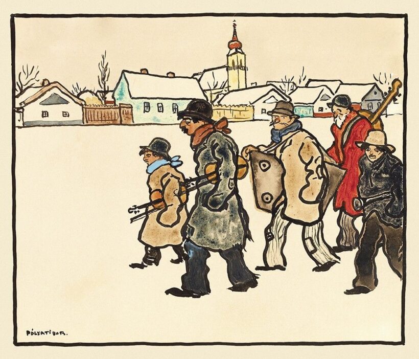 Pólya Tibor:Hazafelé a mulatságból (Tél Szolnokon)