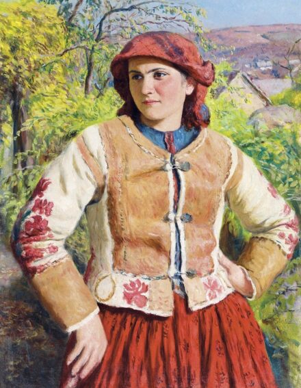 Glatz Oszkár:Fiatal lány tavaszi tájban, 1943