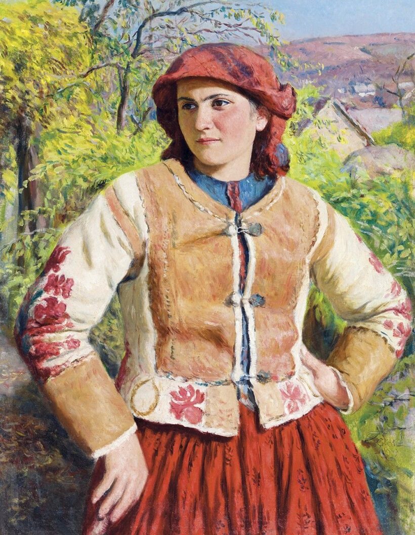 Glatz Oszkár:Fiatal lány tavaszi tájban, 1943